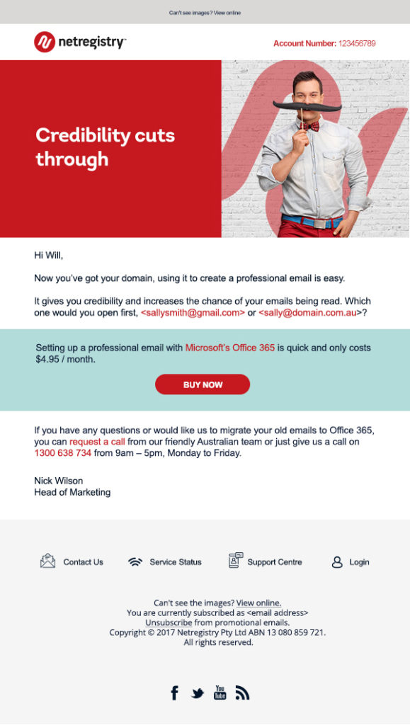 Fred&Co Digital Advertising Netregistry emails